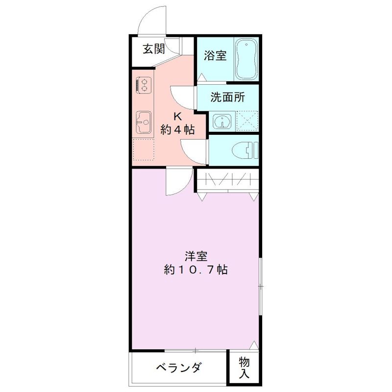 新潟県新潟市中央区愛宕３（アパート）の賃貸物件の間取り