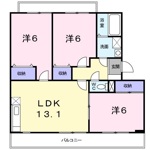 東大阪市布市町のマンションの間取り