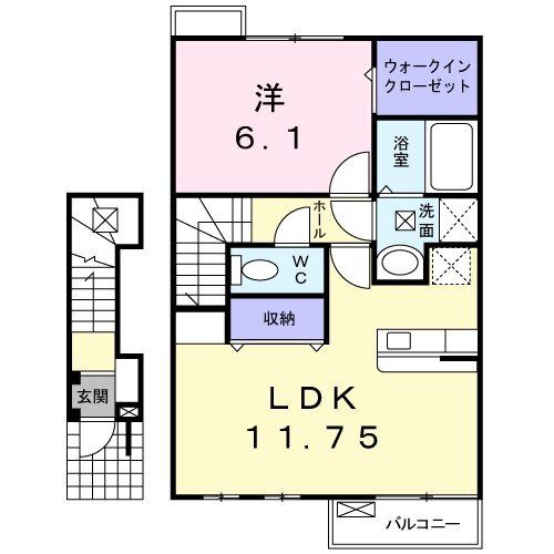 津市押加部町のアパートの間取り