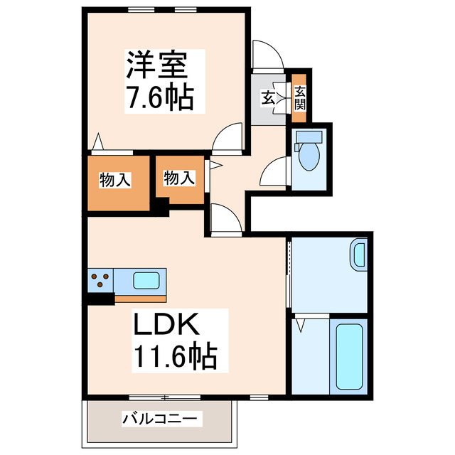 菊池郡大津町大字大津のアパートの間取り