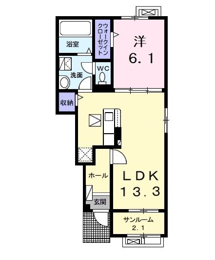 館山市那古のアパートの間取り