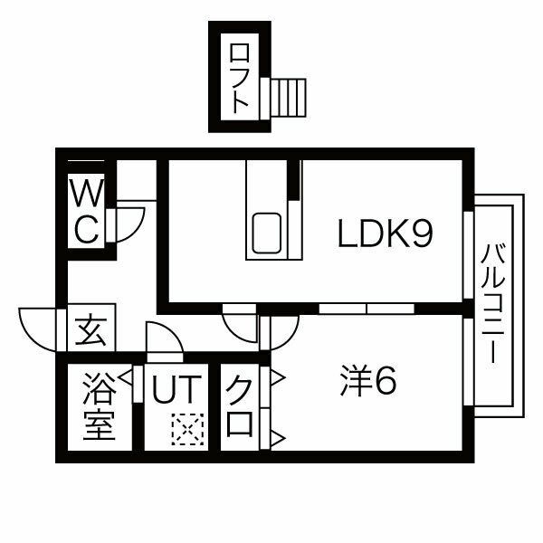 姫路市広畑区小松町のアパートの間取り