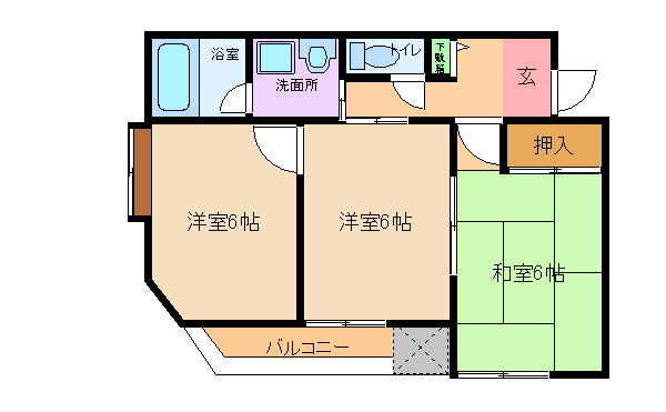 大阪市平野区長吉長原のマンションの間取り