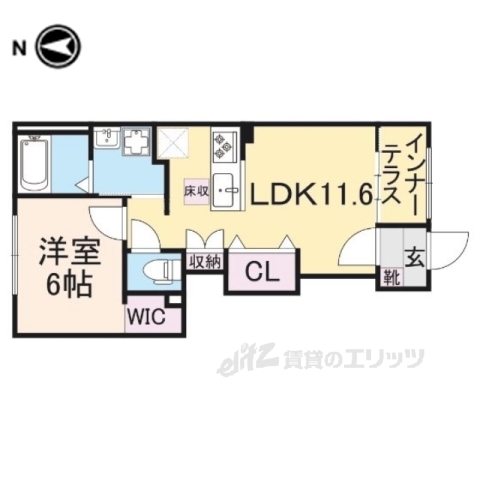 枚方市長尾元町のアパートの間取り