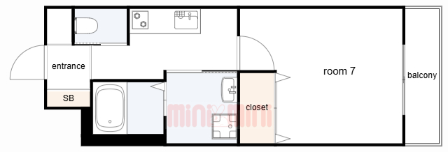 【西宮市笠屋町のマンションの間取り】