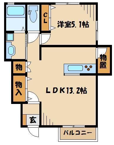 【所沢市花園のアパートの間取り】