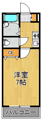 川崎市中原区北谷町のマンションの間取り