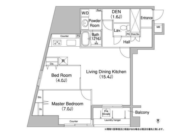 【中央区入船のマンションの間取り】