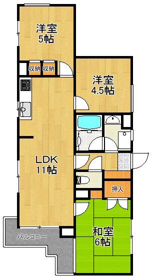 横浜市港北区日吉のマンションの間取り