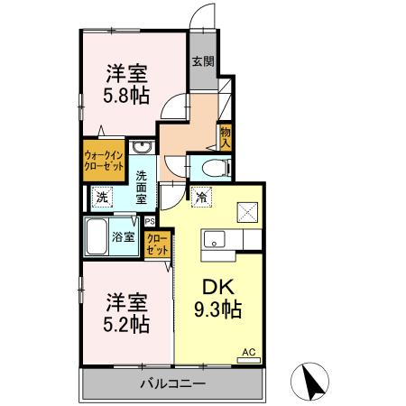 立川市砂川町のアパートの間取り