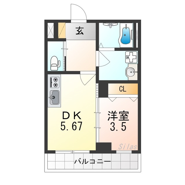 【大阪市住吉区遠里小野のマンションの間取り】