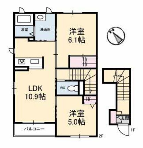 シャーメゾン富岡　Ａ棟の間取り