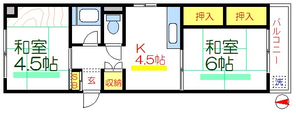 墨田区緑のマンションの間取り