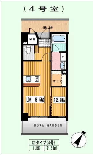 福岡市西区周船寺のマンションの間取り