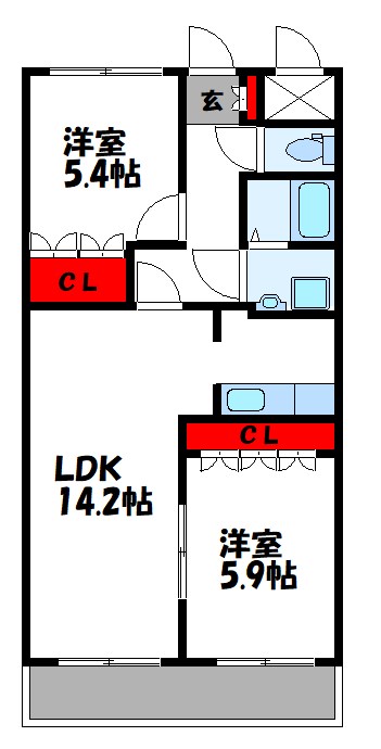 飯塚市大日寺のアパートの間取り