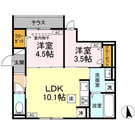 （仮）北区豊島7丁目PJ A棟の間取り