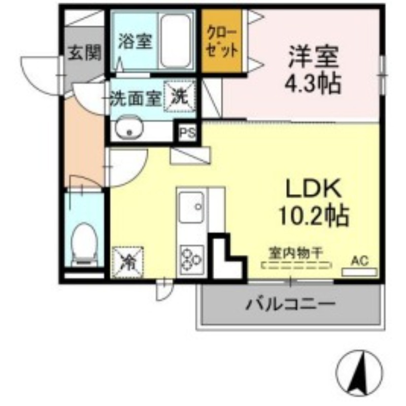 D-roomさんよう　A棟の間取り