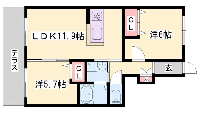 【シャーメゾン塩屋の間取り】