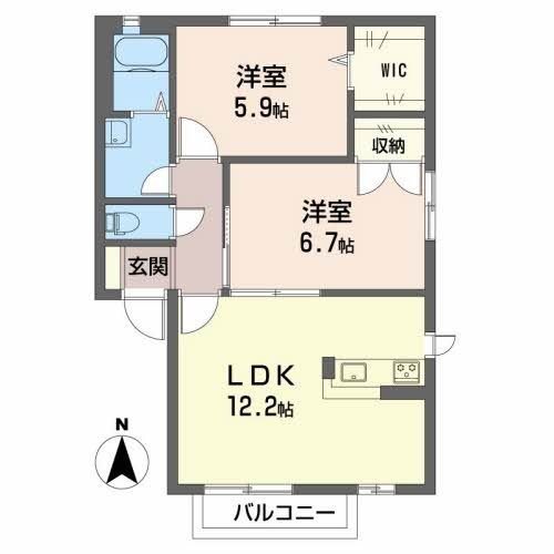 四日市市大治田のアパートの間取り