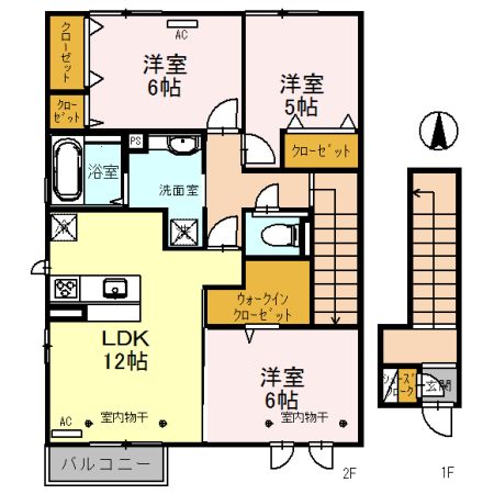 Ｄーｒｏｏｍ　椿の間取り