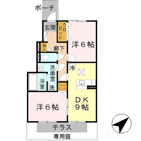 ローズコート野添A棟の間取り