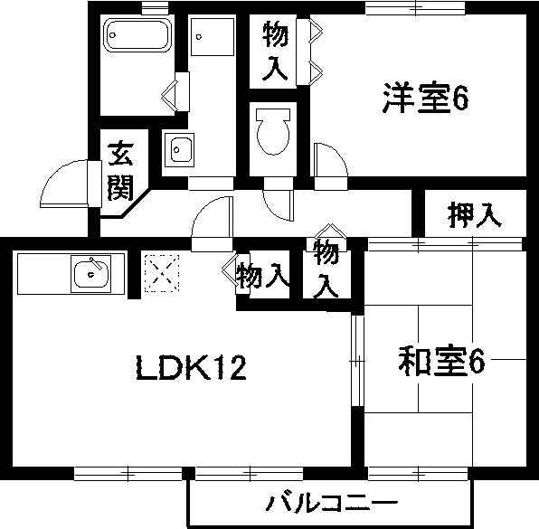 日進市香久山のアパートの間取り