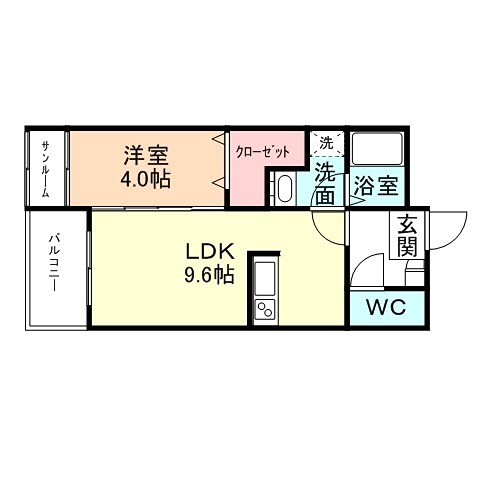 富山市弥生町のマンションの間取り