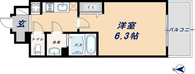 プレサンス難波クチュールの間取り