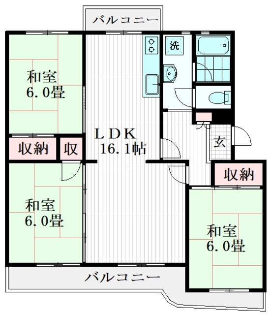 西千葉サンハイツ2号棟の間取り