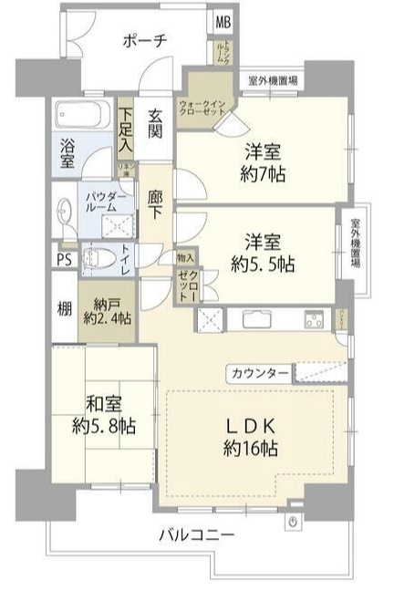 練馬区中村北のマンションの間取り