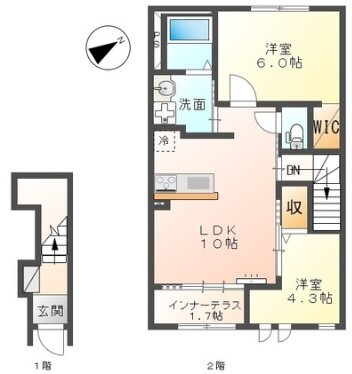 ペット可新築２LDKの間取り