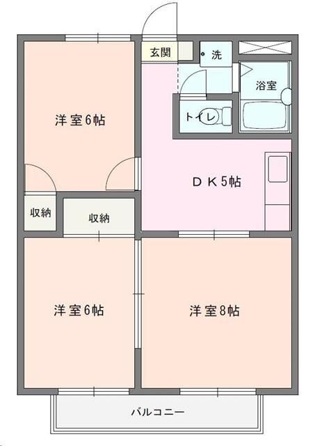 平塚市四之宮のマンションの間取り