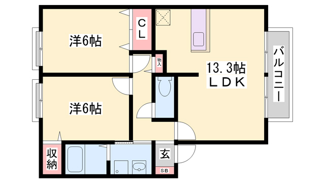 神戸市西区玉津町今津のアパートの間取り