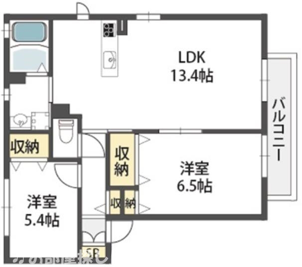 スクエアコート長尾A棟の間取り