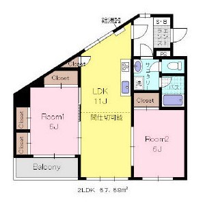 横浜市金沢区泥亀のマンションの間取り