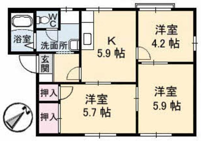 フレグランス綾羅木の間取り