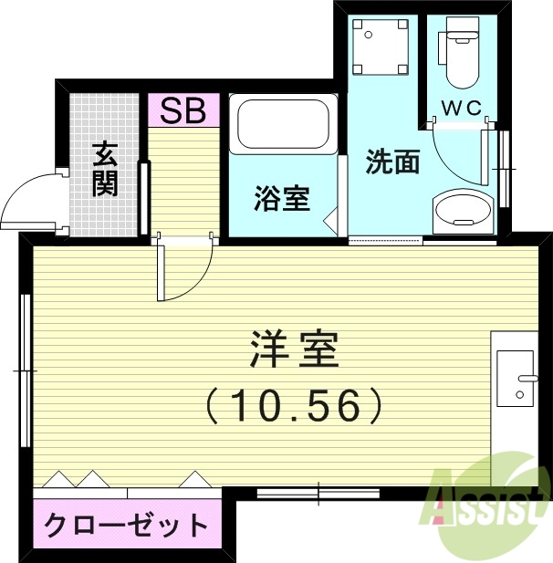 明石市大蔵本町のアパートの間取り