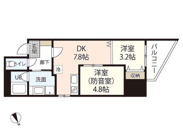 広島市中区東白島町のマンションの間取り