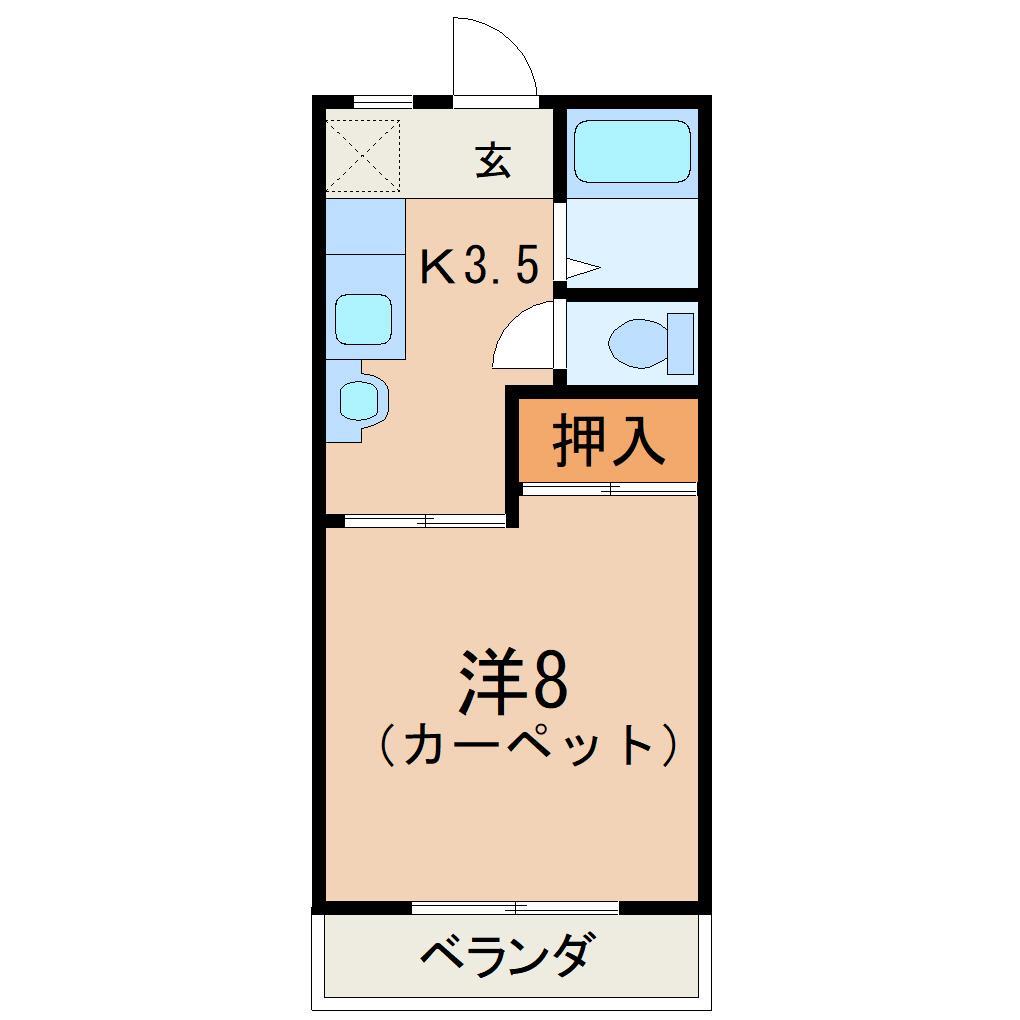 福並ハイツＡの間取り