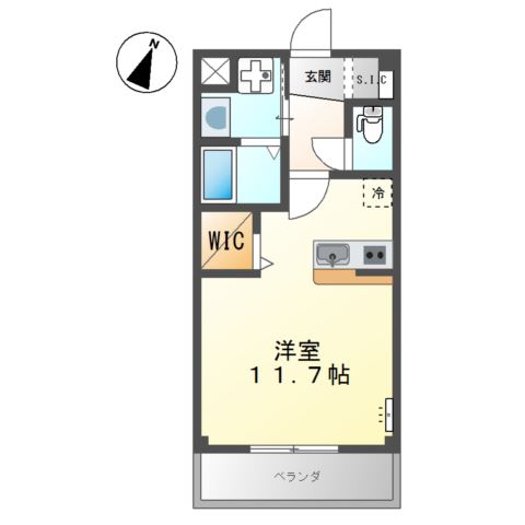 福山市山手町のアパートの間取り