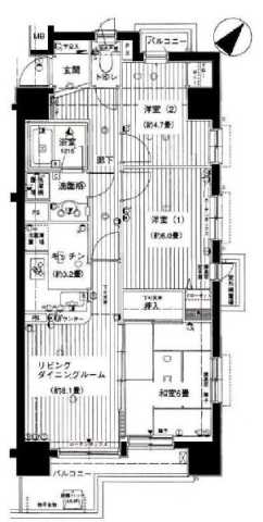 豊島区巣鴨のマンションの間取り