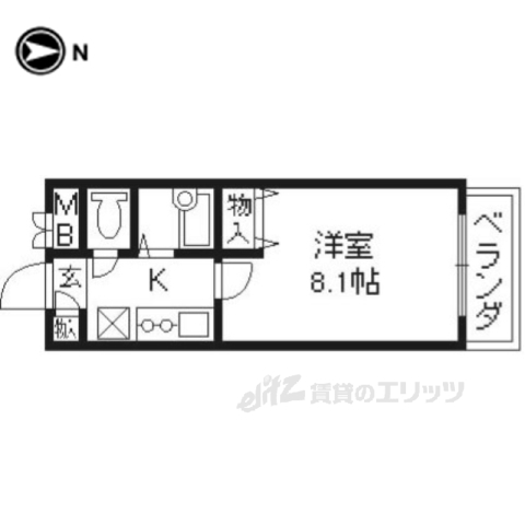 京都市伏見区深草西浦町５丁目のマンションの間取り