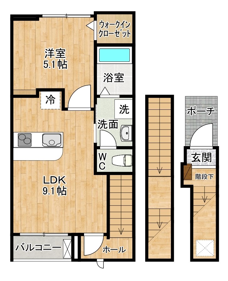 【サニーサイドの間取り】