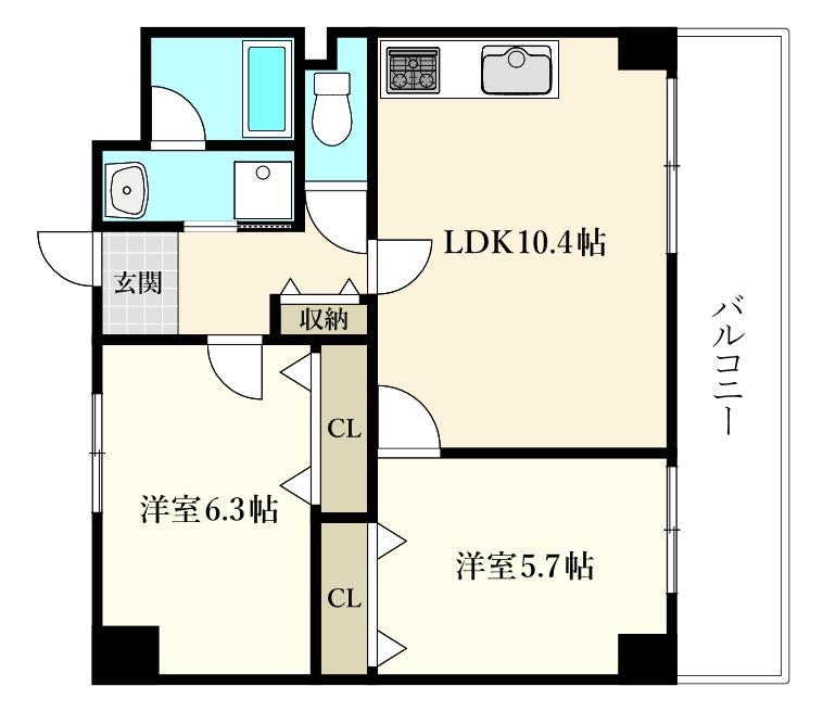 東急ドエルアルス子平町南の間取り