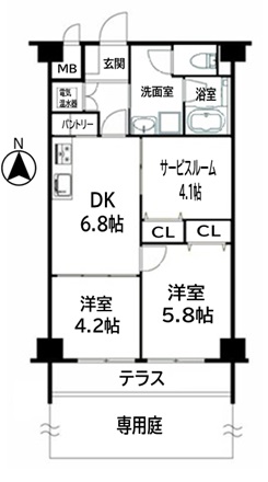 秀和東四ツ木レジデンスの間取り