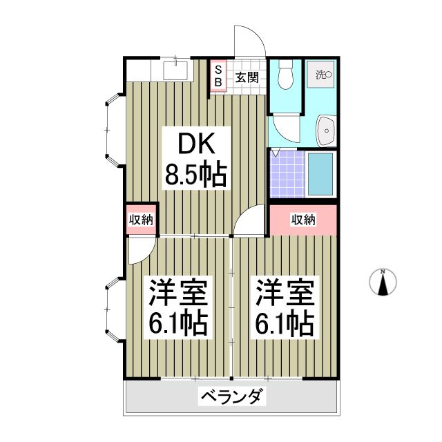 宇都宮市兵庫塚のマンションの間取り