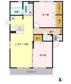 藤沢市羽鳥のアパートの間取り