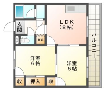 宇治市莵道のマンションの間取り