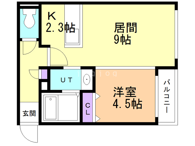 札幌市北区北十七条西のマンションの間取り