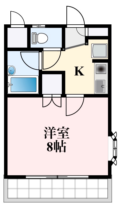 藤井寺市野中のアパートの間取り